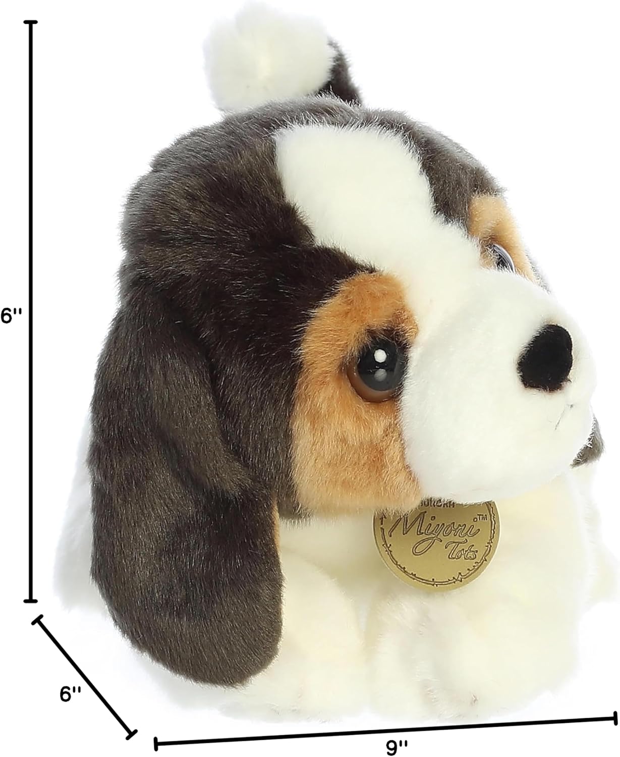 Aurora® Adorable Miyoni® Tots Beagle Pup Stuffed Animal - Lifelike Detail - Cherished Companionship - Brown 11 Inches