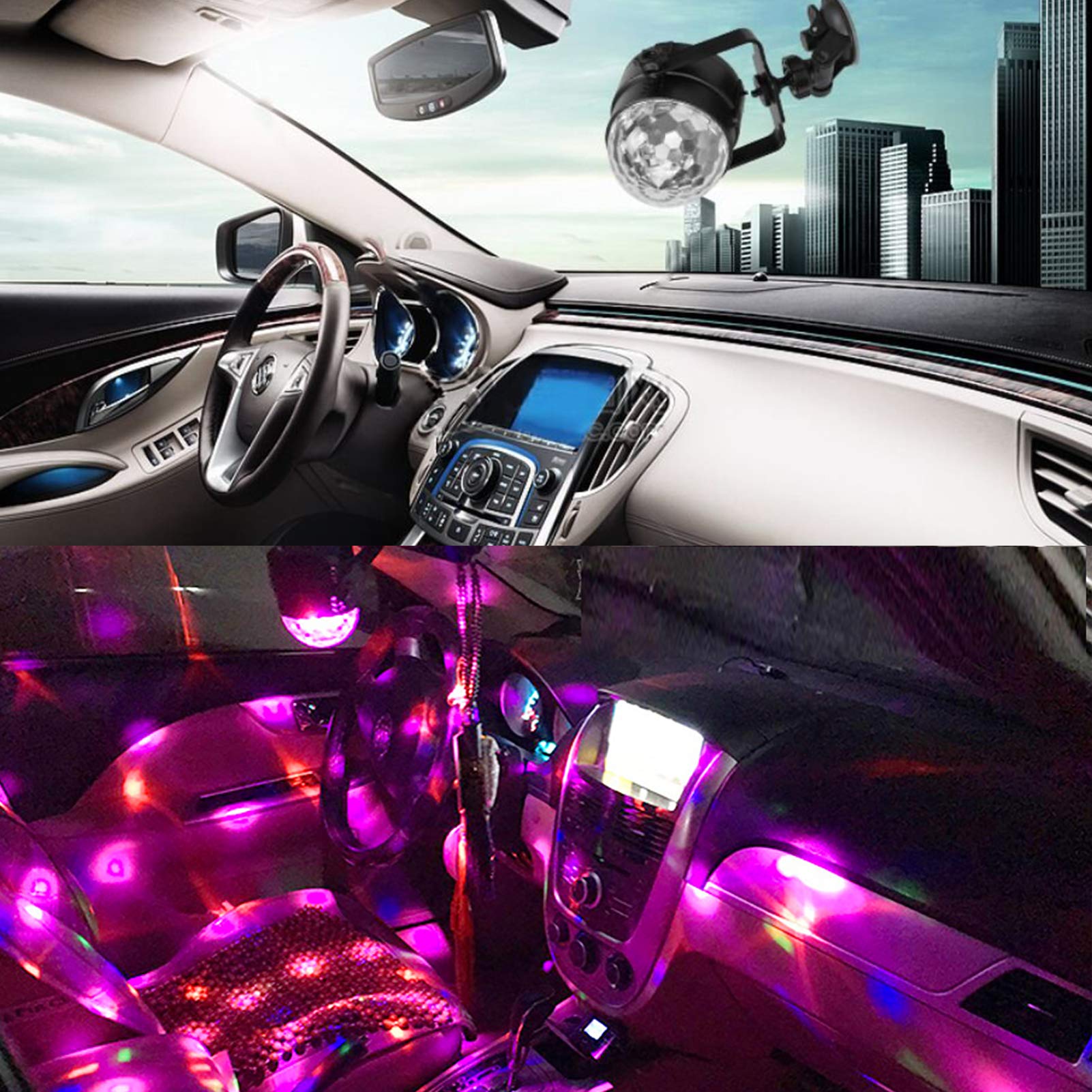 mini Luci Discoteca Con Batteria Ricaricabile LED Colorate Palla 15 colori Effetti Luce Musica Attivata Strobo Luce da Palco con Telecomando per DJ, Bar, Club, Festa, Car, Regalo