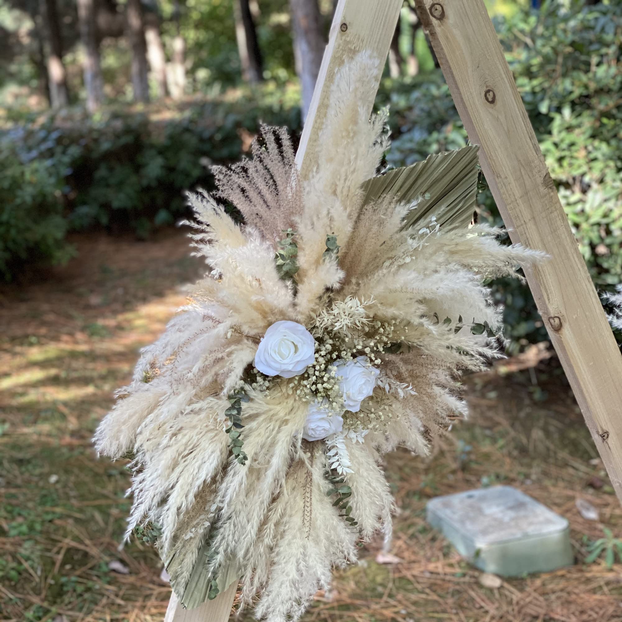 Pampas swag, pampas and palm arch arrangement, pampas wall decor, pampas flower arch, boho