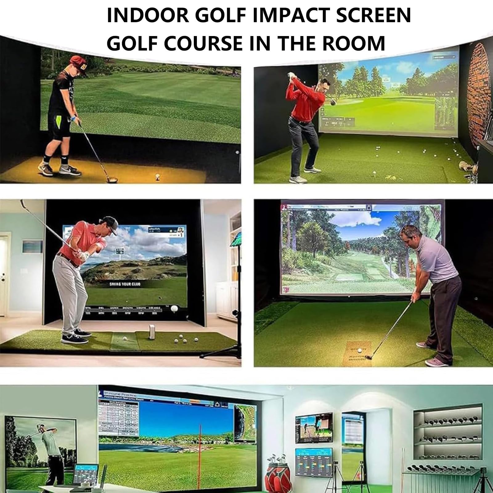 Schermo di impatto per simulatori di golf, schermo ammortizzato durevole ispessito del proiettore dell'esposizione di muffling