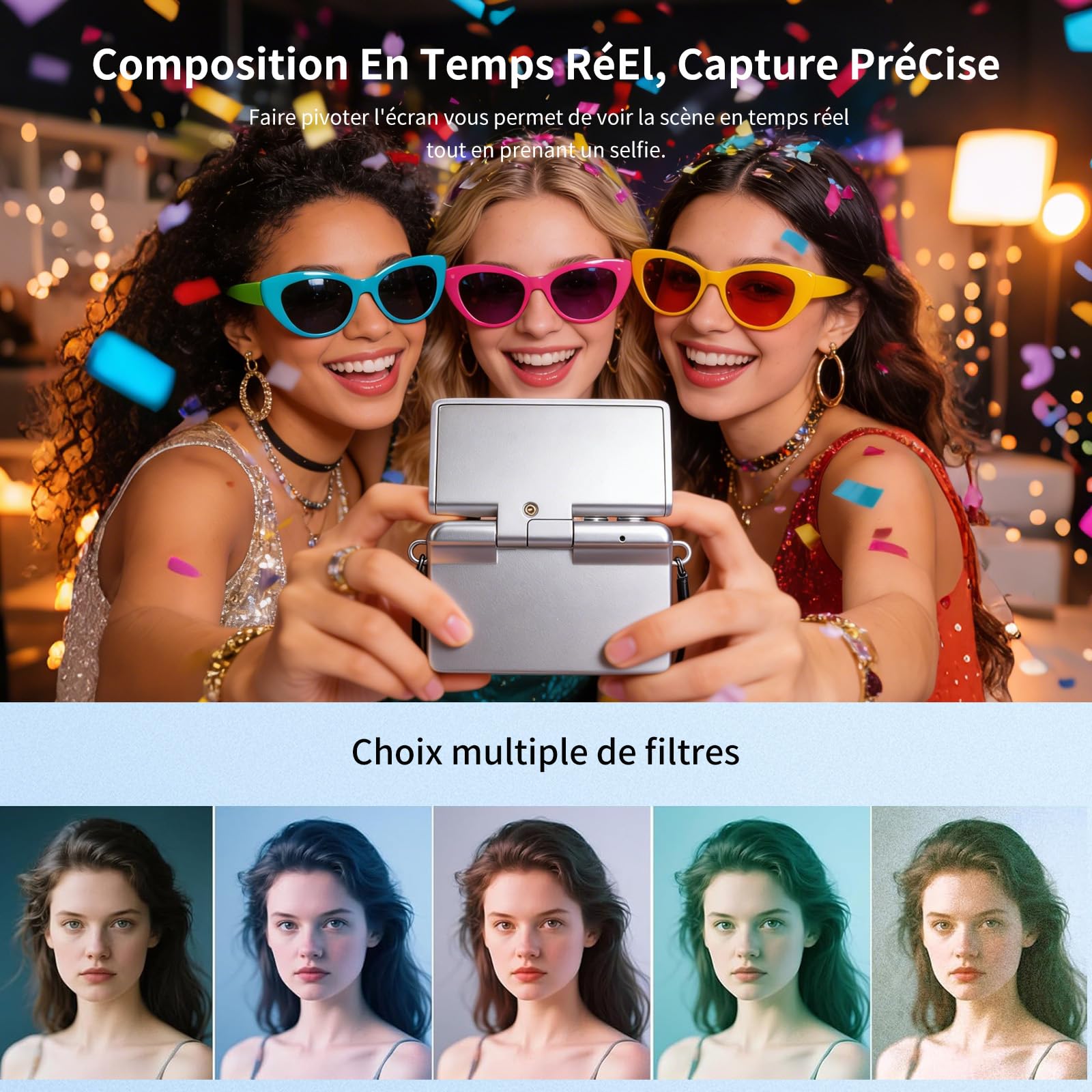 Mini Appareil Photo,Porte Clef,Mini Camera,Appareils Photo NuméRiques pour Enfants 8 Ans+,Digital Camera,Appareil Photo Compact avec Flash Et Enregistrement VidéO,Selfie Porte Cle Appareil Photo