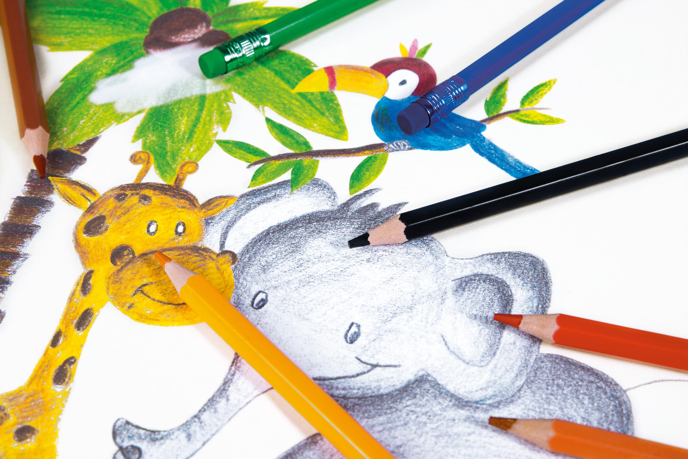 FABER-CASTELL - 72 crayons couleur Black Edition avec étui | Couleurs métalliques et fluo pour papiers clairs et foncés, crayons résistants à la casse et ergonomiques