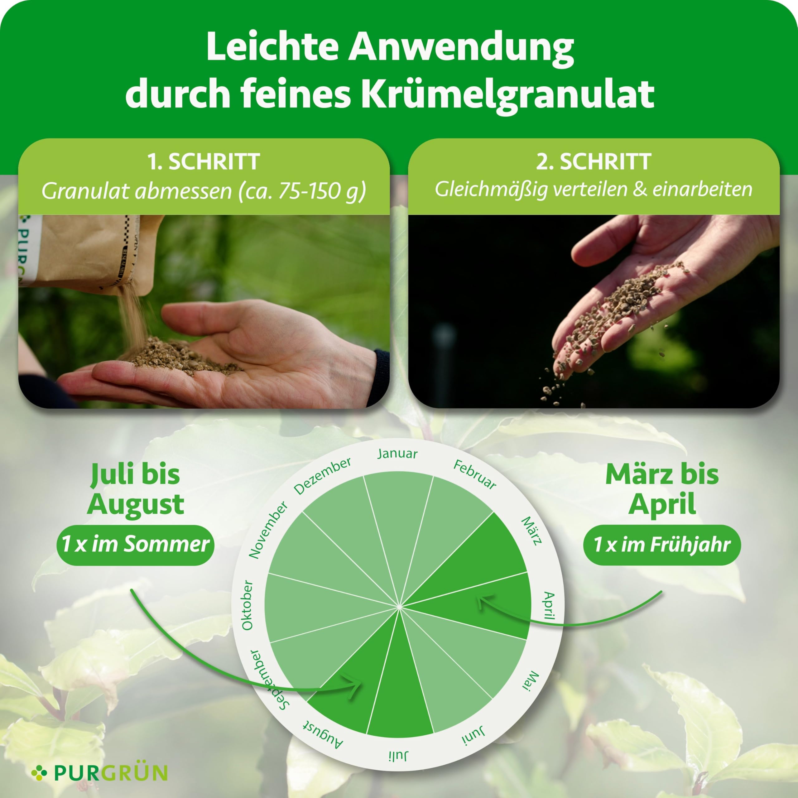 Bio-Lorbeer-Dünger 1 kg – Rein natürliche Rezeptur – Feines Krümelgranulat – NPK 6+2+7 – Extra Magnesium für leuchtend grüne Blätter – Verbessert die Bodenqualität - Für bis zu 6 Pflanzen