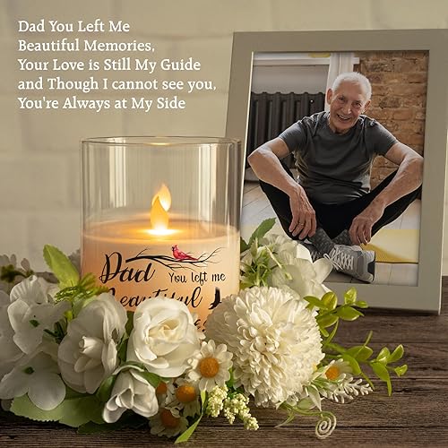 Miniatura 2 de Vela conmemorativa LED de cera real sin llama con temporizador, vela de condolencia por la pérdida de un ser querido, regalo de recuerdo (6 x 4