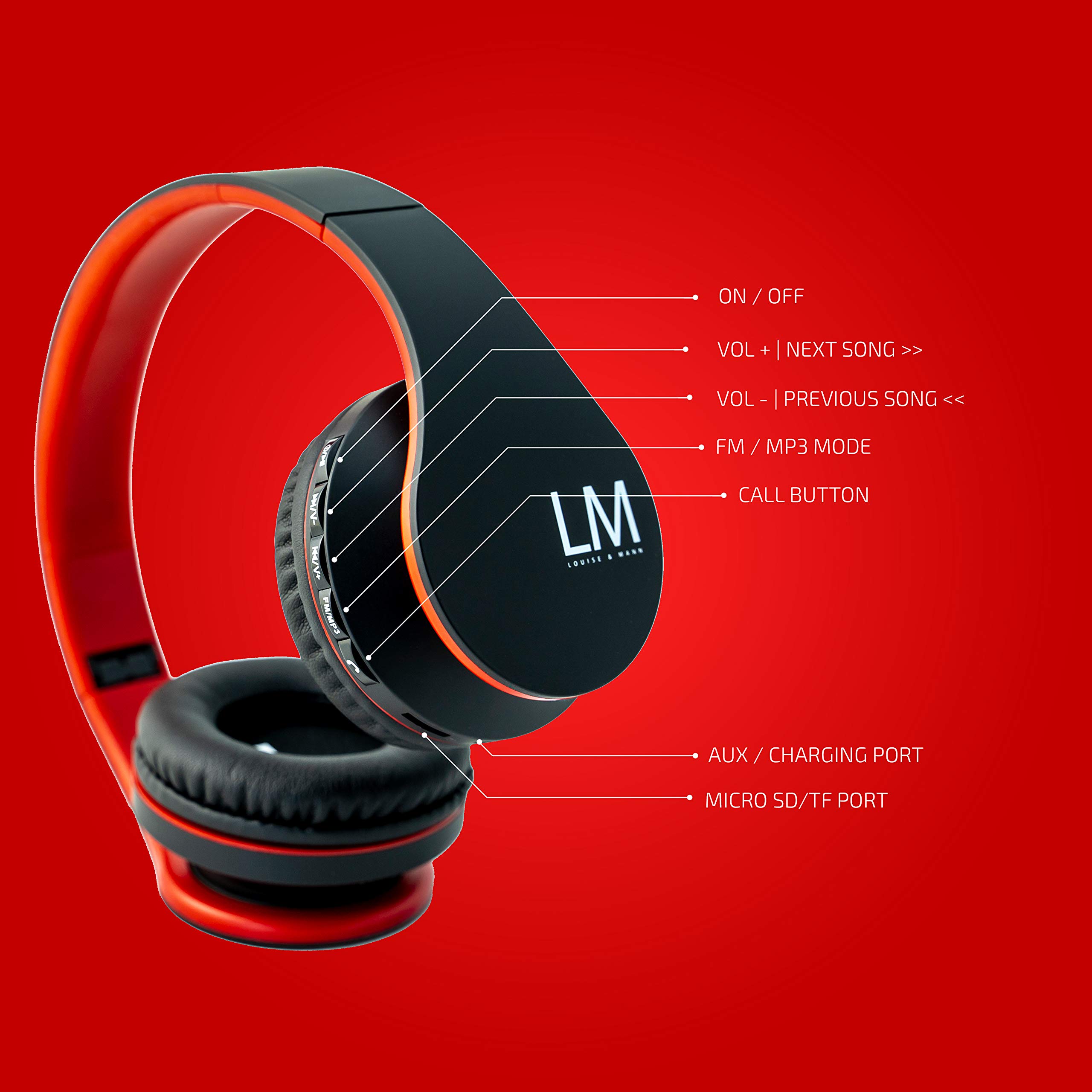 Bluetooth Kids Headphones, Louise \u0026 Mann Wireless Kids Headphones with  Microphone, Foldable Children Headphone Over Ear, Stereo Headset, Micro  SD/TF, Soft Earmuffs for School, Cell Phones, Tablets, PC: Buy Online in  Ecuador