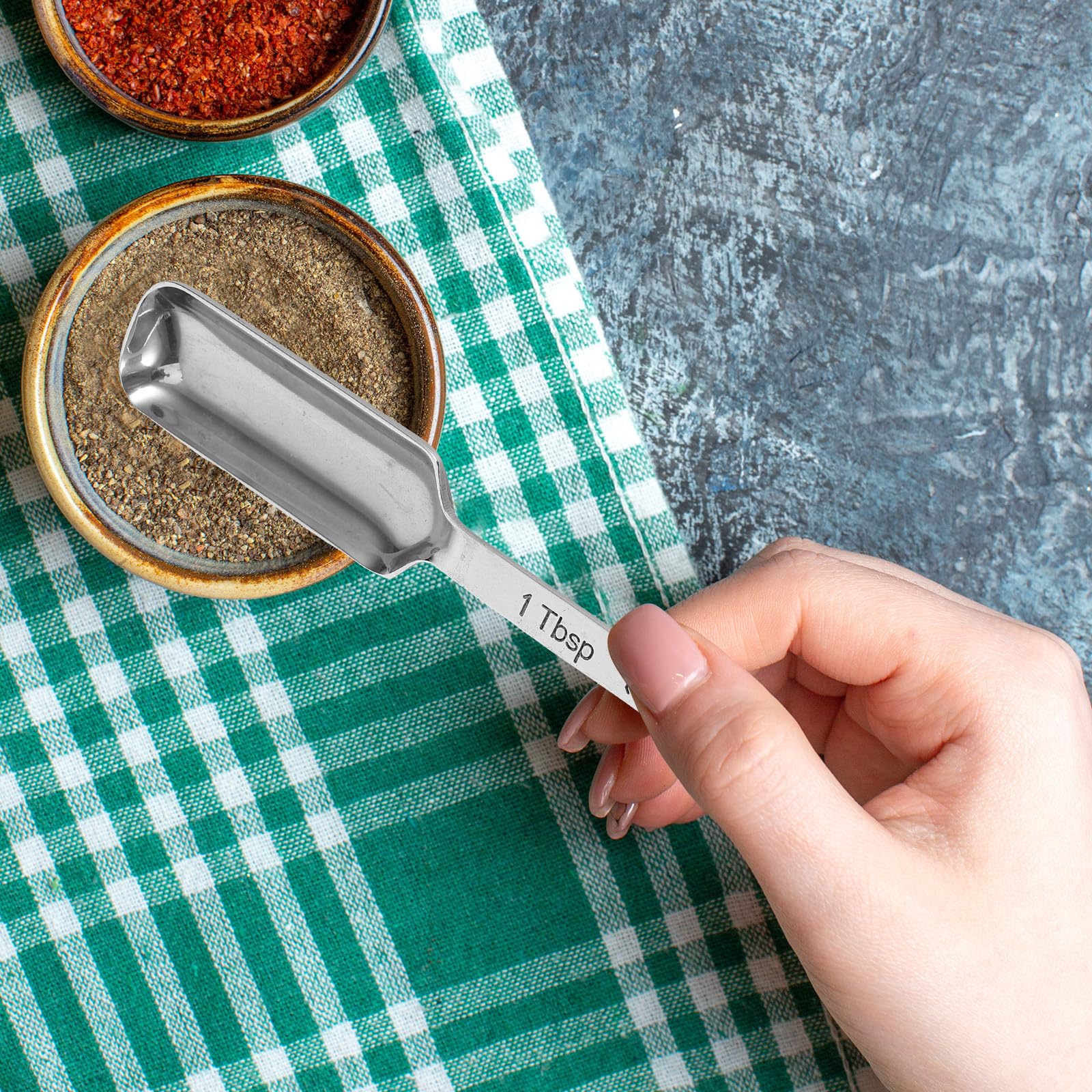 Happyyami Juego de Cucharas Medidoras Capacidad desde 0.63ml hasta 240ml de Acero Inoxidable 304 Diseño Apilable y Asas para Cocina y Repostería