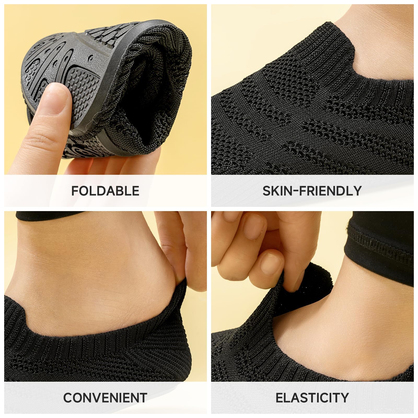 KOWAYI Pantoufles Pieds Nus pour Femme et Homme - Chaussons antidérapants fermés pour la maisonU