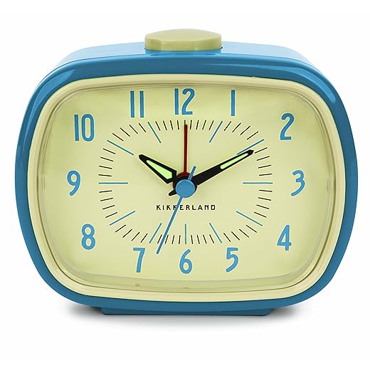 Kikkerland Retro Alarm Clock – Vintage Decor for Bedroom, Nightstand, Living Room, or Office – item
