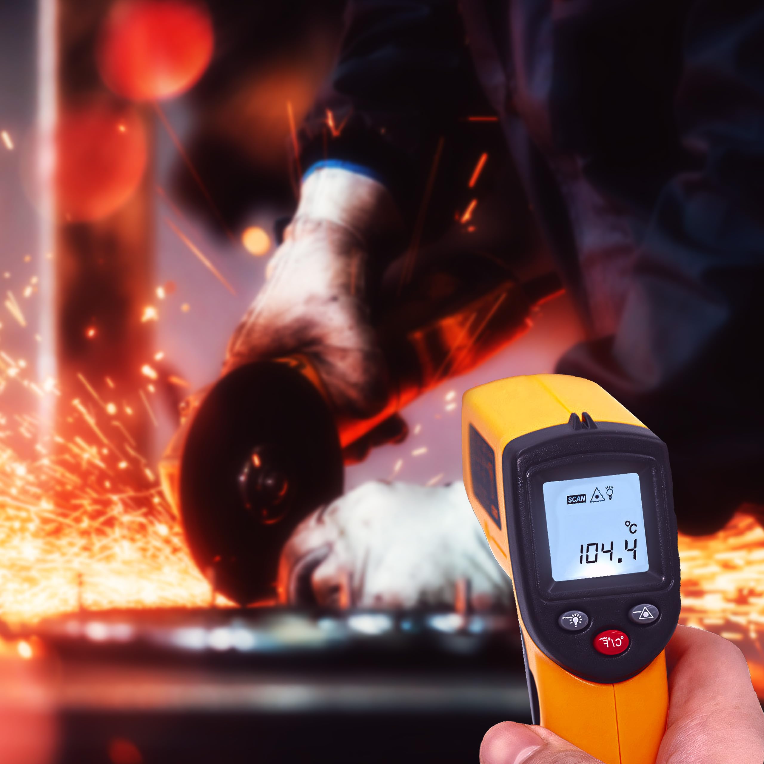 Termometro Infrarossi Digitale Pirometro Pistola Temperatura Laser -50 °C ~ 380 °C LCD