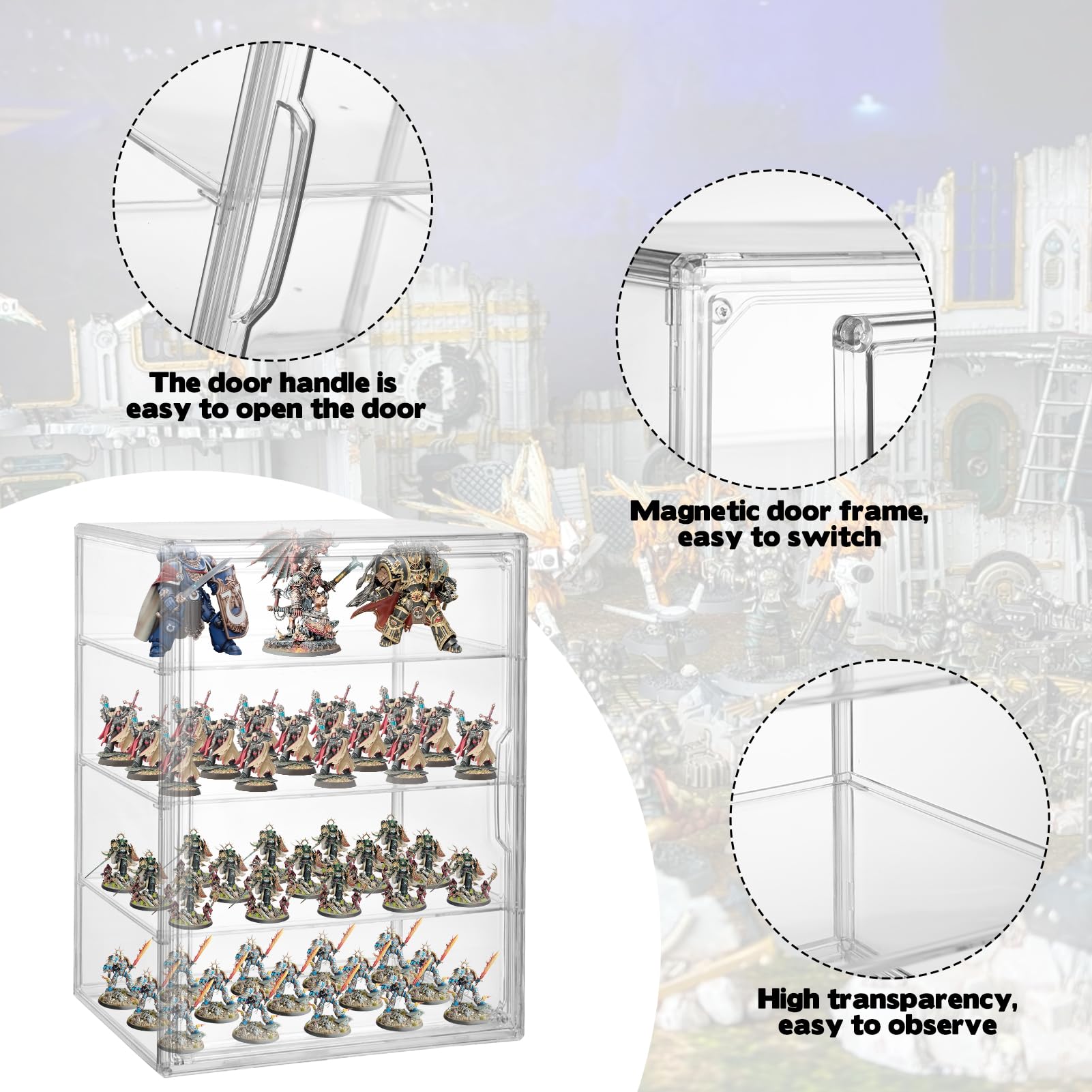LED Acrylic Display Case CASEMATIX LED Miniature Display Case - 3 Tier ...