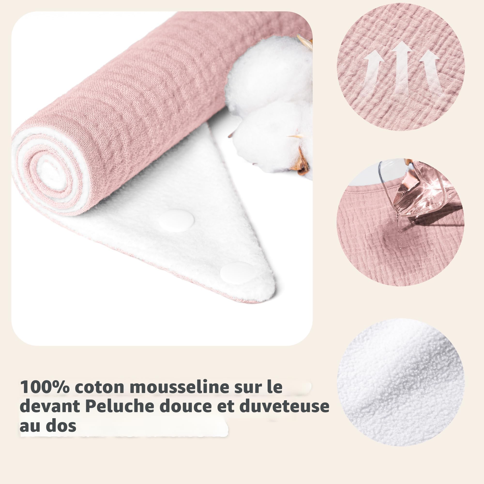Susurration Bébé Bavoirs Bébé Mousseline Bandana Bave Bavoirs pour Unisexe Bébé Filles Garçons Bave et Dentition 6pack
