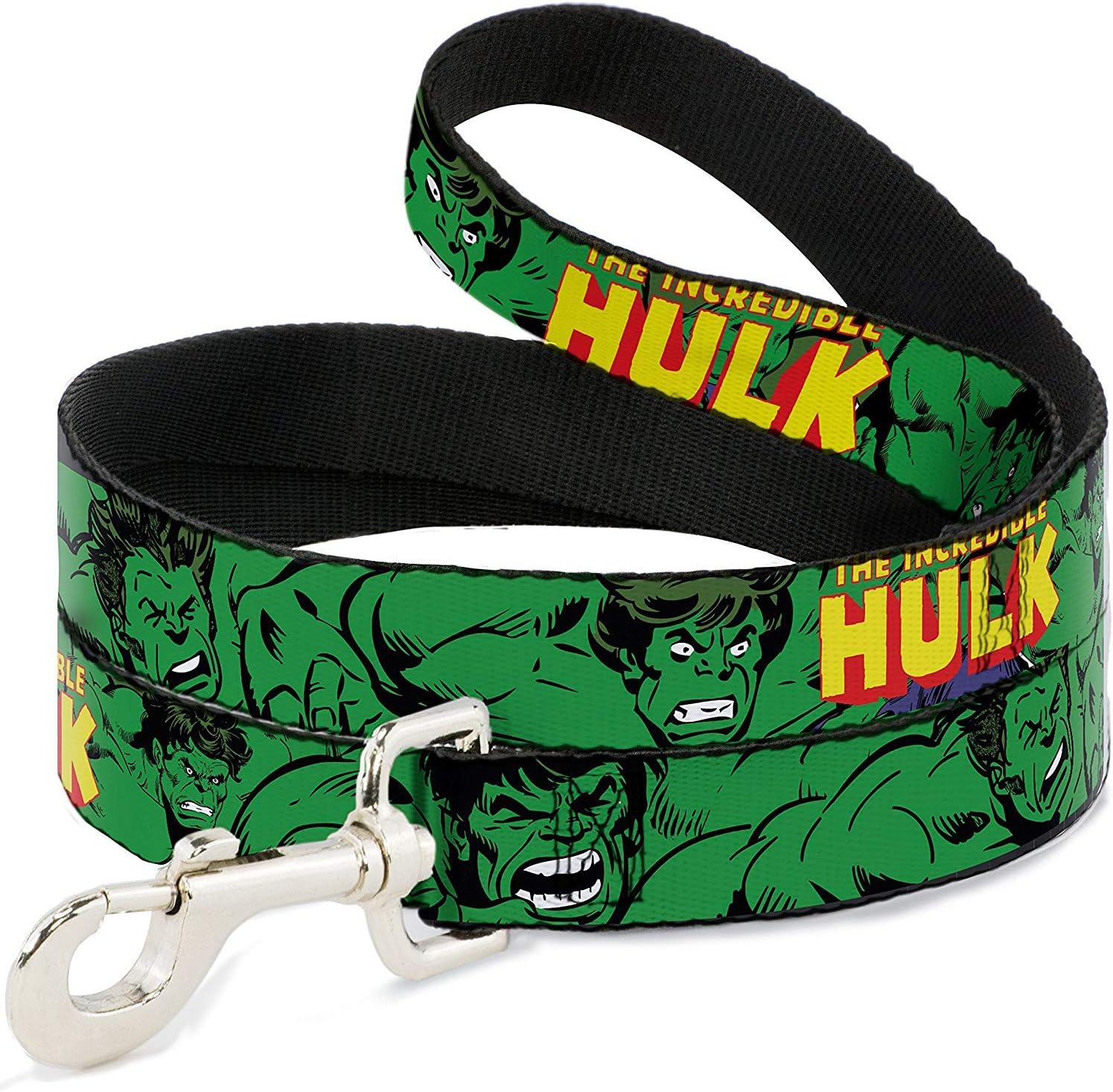 Buckle-Down Pet Leash - The Incredible Hulk w/Repeat CLOSE-UP - 4 Feet Long - 1" Wide