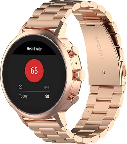 Vista 6 de FitTurn Bandas de 0.866in compatibles con reloj inteligente Cubitt CT4CT2 Pro, pulsera de metal de repuesto de acero inoxidable sólido de alta