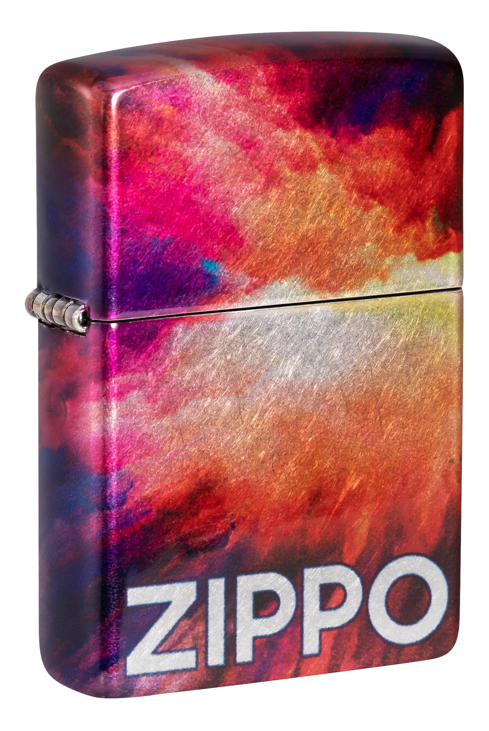 Zippo Sturmfeuerzeug - Tie Dye Multicolor - 540 Fusion Druck, Tumbled Chrome - Nachfüllbar - Wiederverwendbar - Windfestes Design - Geschenkbox - Made in USA