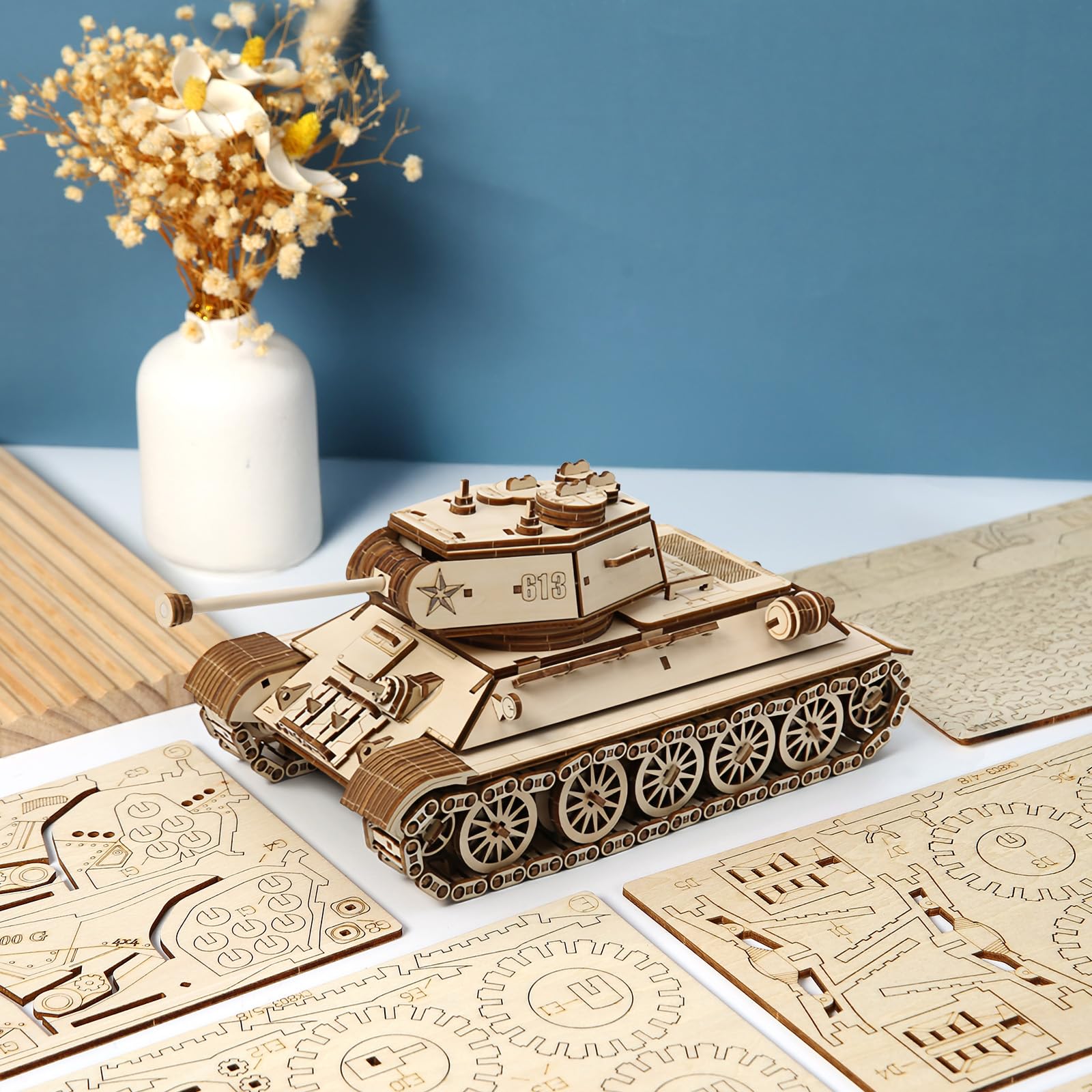 Cuteefun Car Maquettes à construire Puzzle 3D en bois, profitez du plaisir de l'assemblage, cadeaux idéaux pour anniversaire, Noël, fête des pères