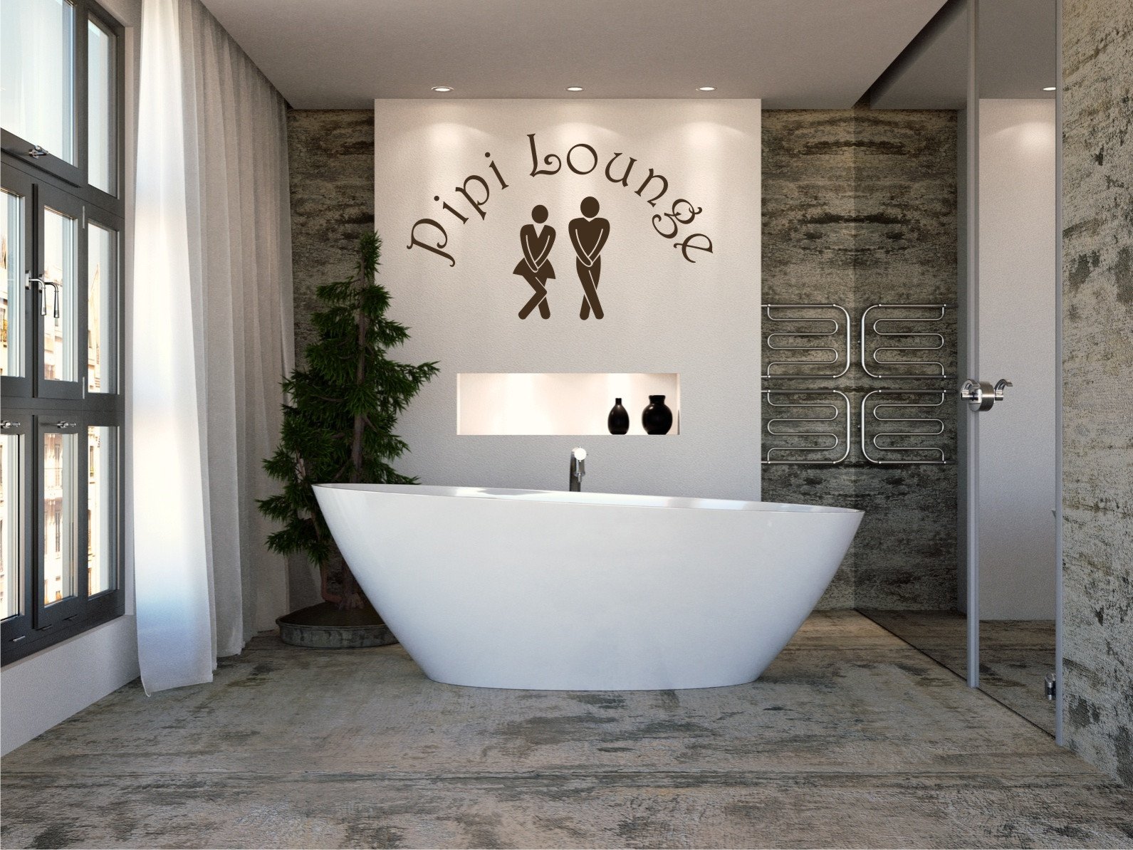 INDIGOS UG - Decalcomanie da muro - adesivi da parete - Murale - per porta e WC Welcome, 50 x 30 cm - Marrone - Decorazione per soggiorno, camera dei bambini, ufficio, scuola