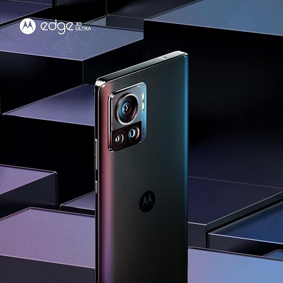 motorola edge30 ultra smartphone (6.7 inch fhd + display 200 mp camera 12/256 gb 4610 mah android 12) interstellar black including protective cover and car adapter
