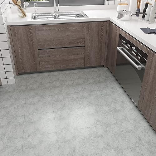 Miniatura 7 de VaryStyle Adhesivos de azulejos de mármol gris, 12 x 12 pulgadas, impermeable, azulejos de pared de baño, azulejos autoadhesivos, extraíbles para