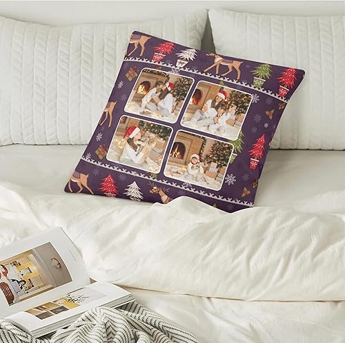 Miniatura 5 de Funda de almohada personalizada con impresión de doble cara, funda de almohada con foto personalizada, decoración de Navidad, decoración del hogar,