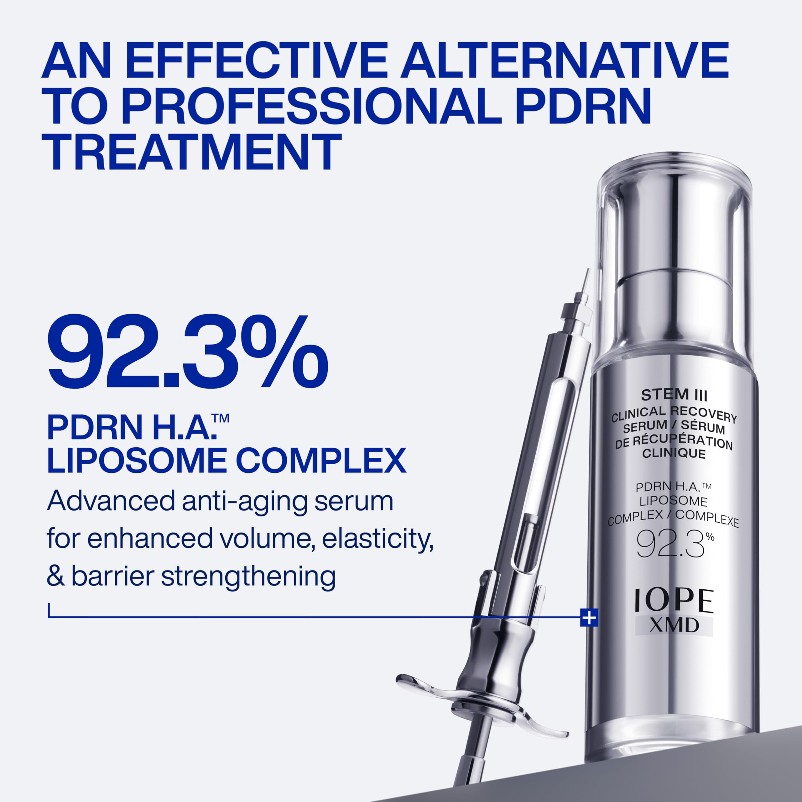 IOPE XMD Stem III Clinical Recovery Serum - Professional PDRN Treatment-Level Results - Visibly Firms, Plumps Volume, and Refines Pores - With Hyaluronic Acid - 1.69 fl. oz.