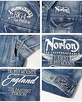 Amazon | [Norton] ノートン ロゴ刺繍 ストレッチデニム