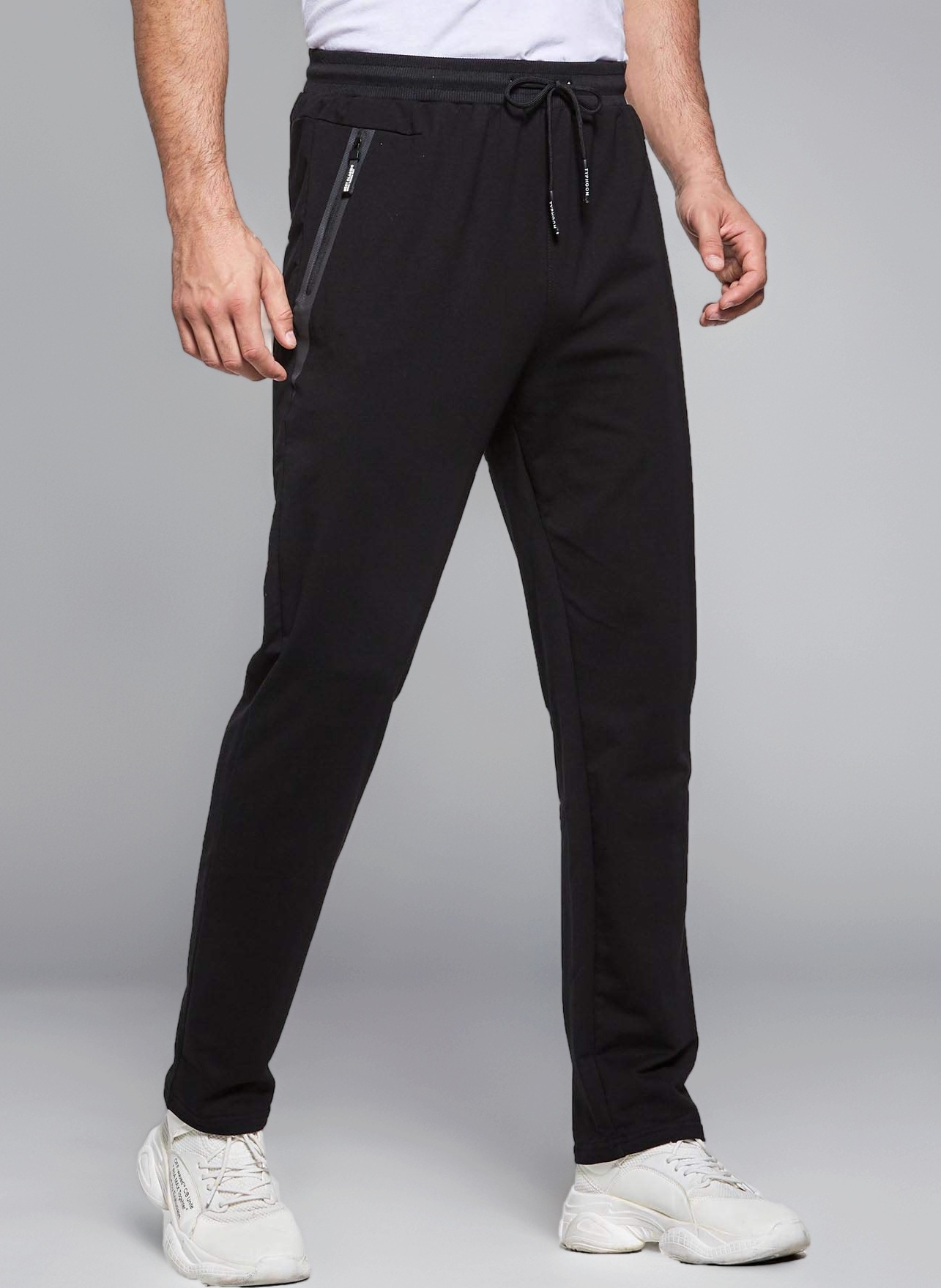 Mens Joggers Slim Fit Jogging Bottoms Zip Pockets