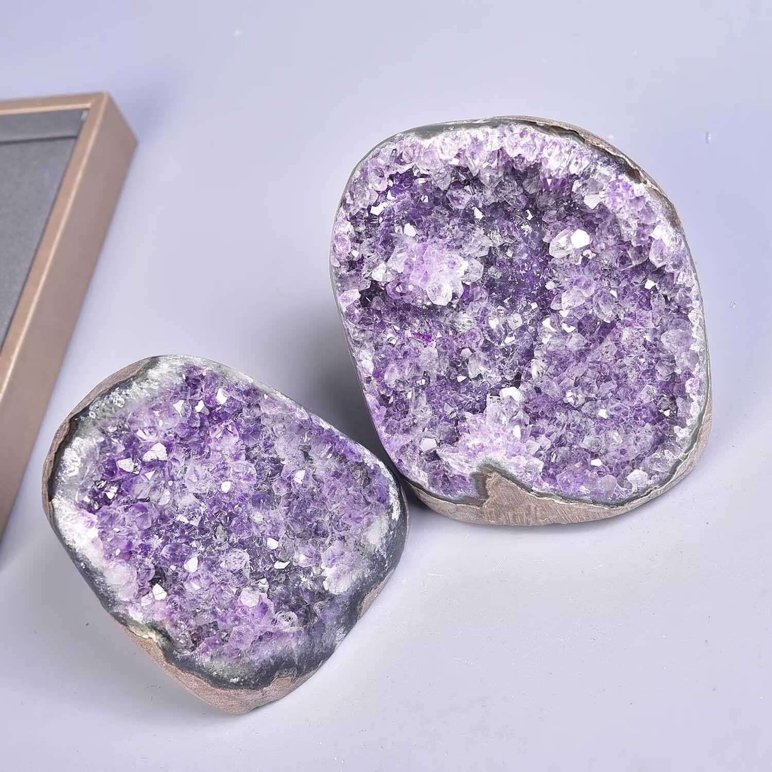 Large Amethyst Cluster Geode Healing Crystal Stone Collection Mineral Specimen Home Office Decor Meditation Gifts 2.8-3.5Pound