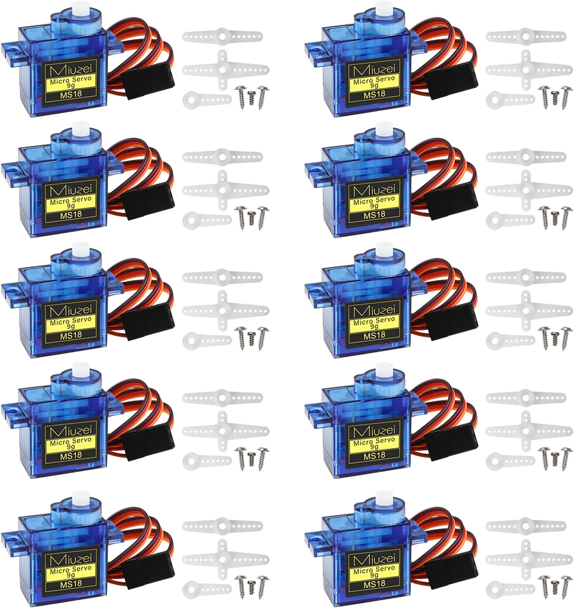 Sg90 9g Micro Servo Motor, Miuzei Mini Small Servos Motor Kit Metal Gear for ...