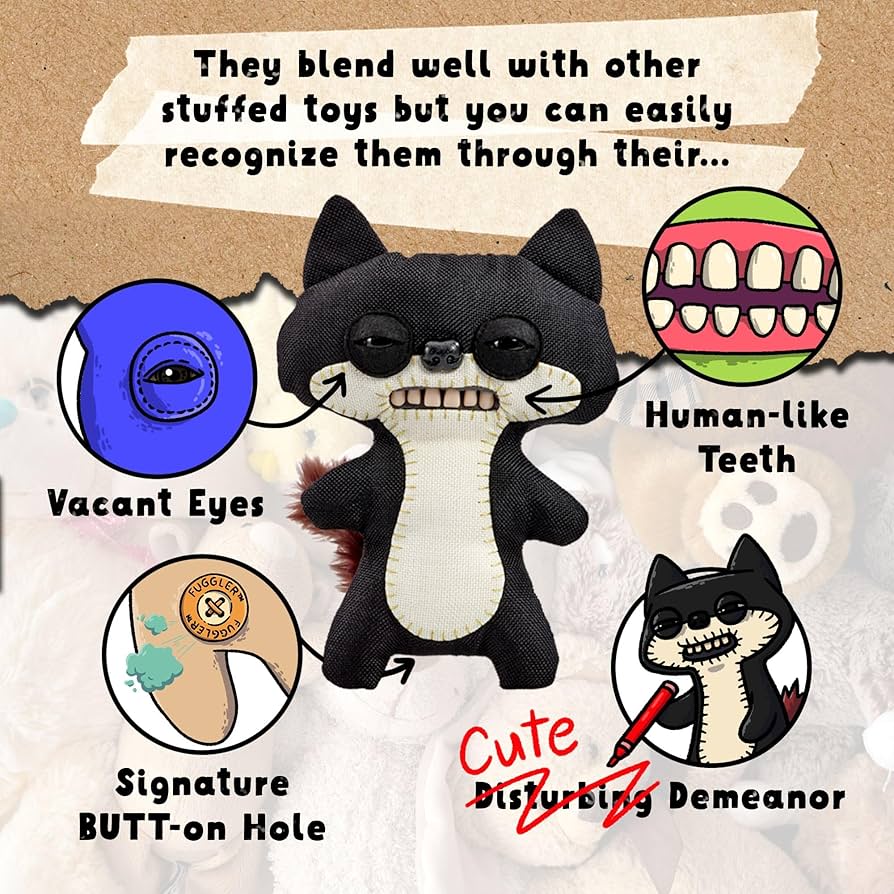 Amazon.co.jp: Fuggler 怪狐 黒ぬいぐるみ (チェイス) : おもちゃ