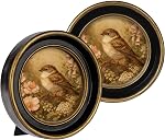 AELS 4x4 Inch Vintage Picture Frame, Elegant Antique Photo Frames with Glass Front, Photo Display, Tabletop Wall Hanging, Gift Ideas, Oval Sage Green with Gold Trim