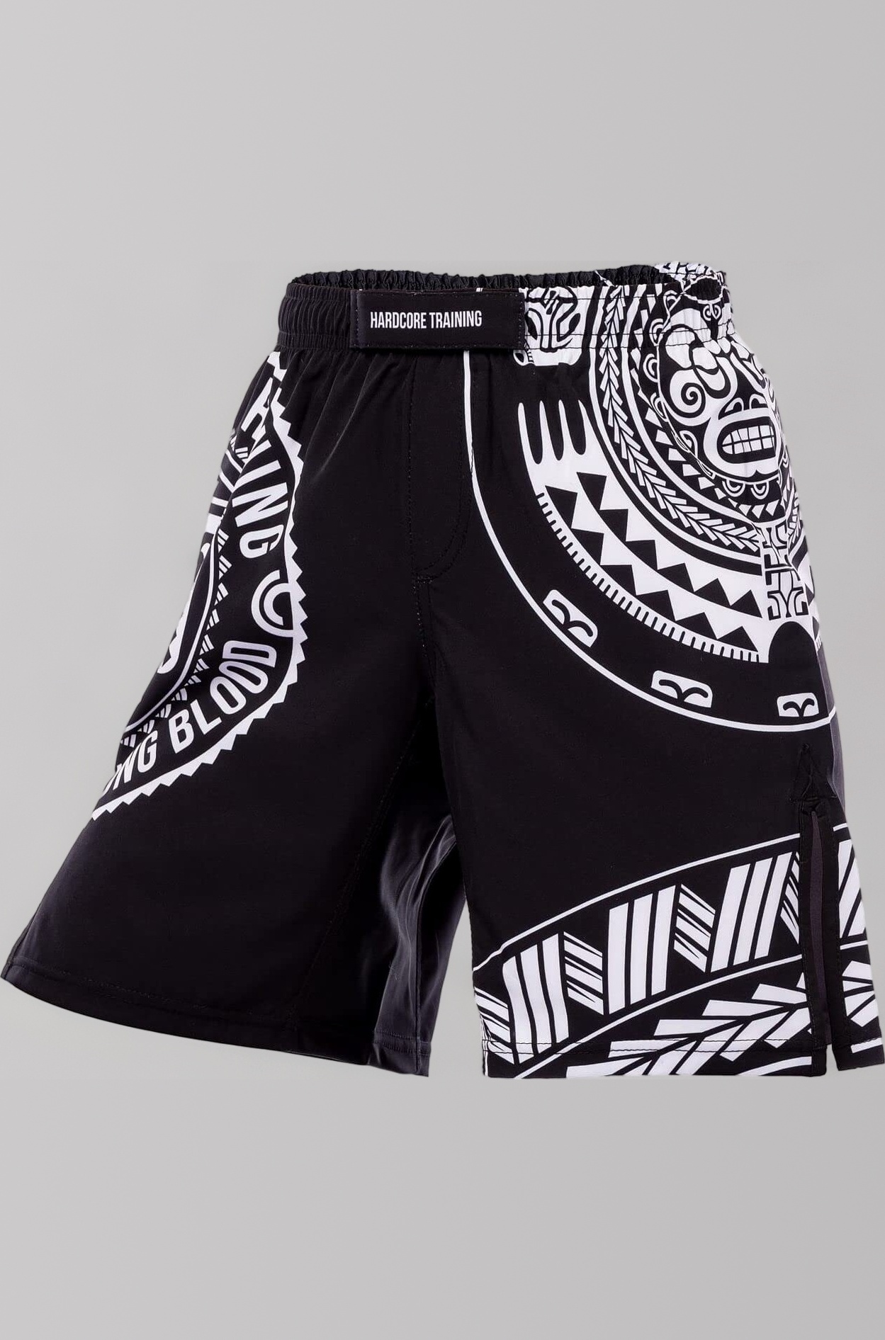 Kids Boxing Shorts Ta Moko Black MMA Boxing BJJ Fitness Running Workout Exercise Sport Clothing