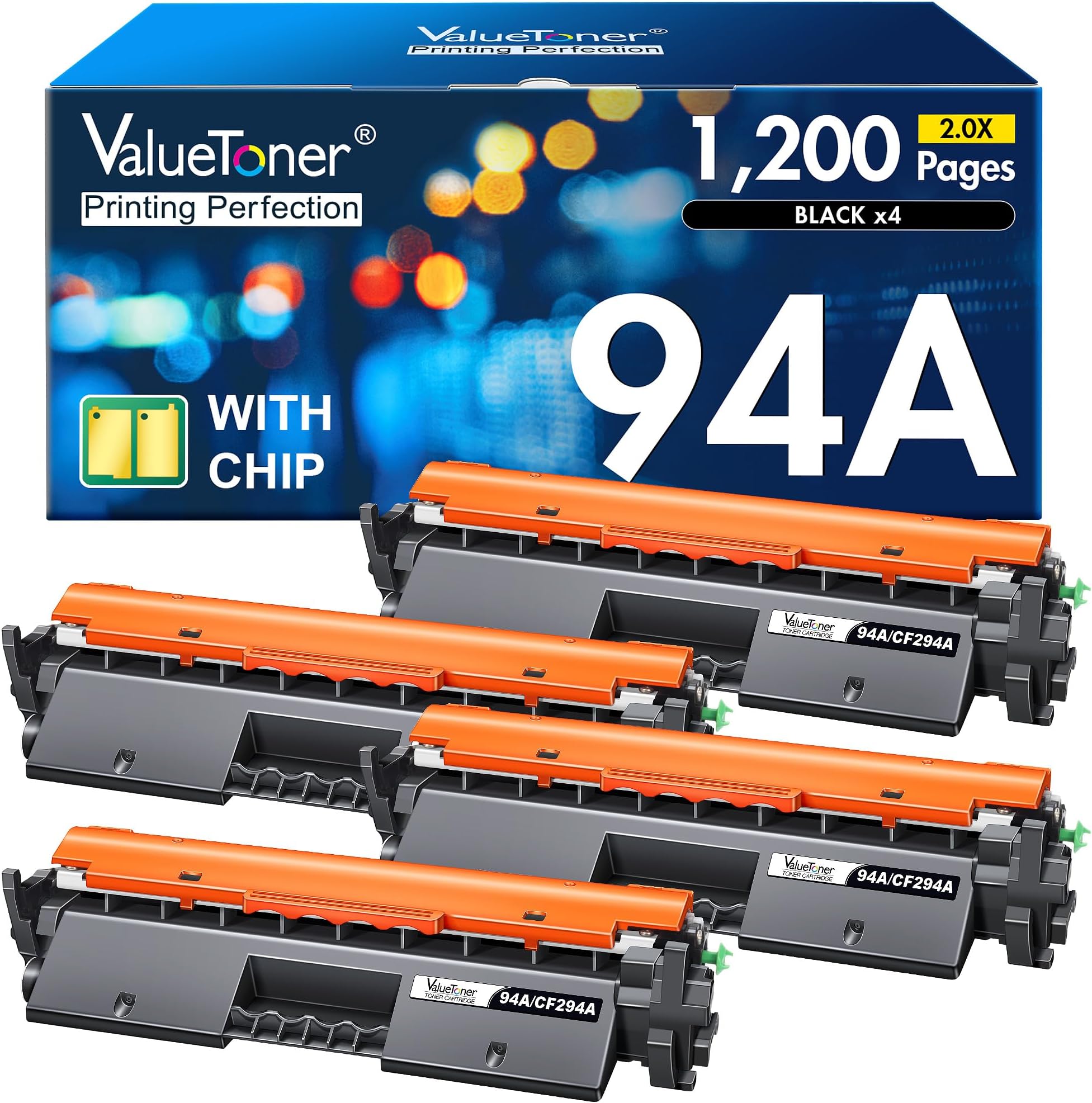 Valuetoner Compatible Toner Cartridge Replacement for HP 94A Toner Cartridge Black CF294A to use with LaserJet Pro MFP M148dw, M148fdw, M118dw, M149fdw, LaserJet M148, M118, M149(Black, 4 Pack)