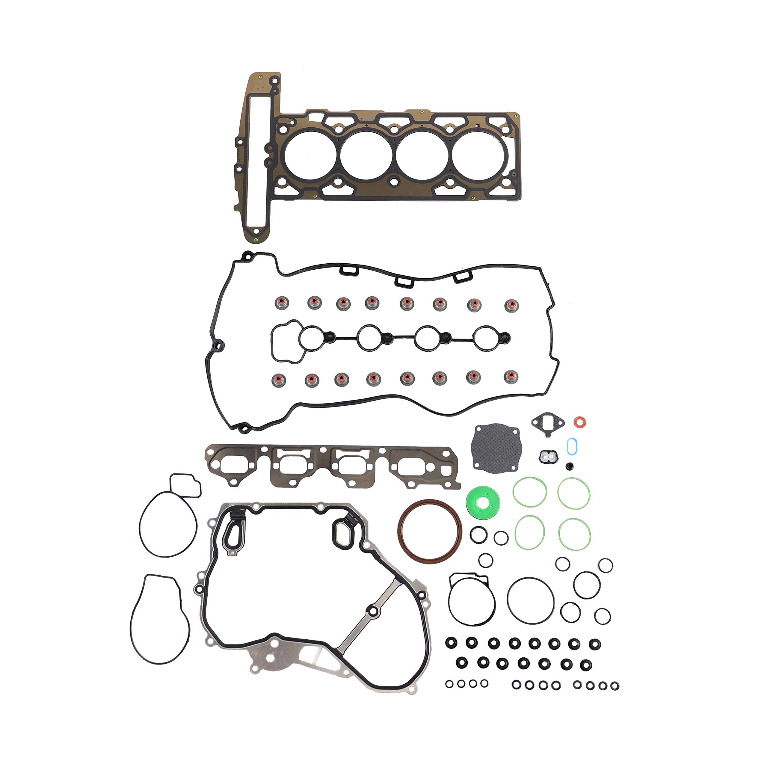 DNJ FGS3036 Full Gasket/Sealing Set for 2006-2010 / Chevrolet, Pontiac, Saturn/Aura, Cobalt, G5, G6, HHR, Ion, Malibu, Solstice, Vue / 2.4L / DOHC / 16V