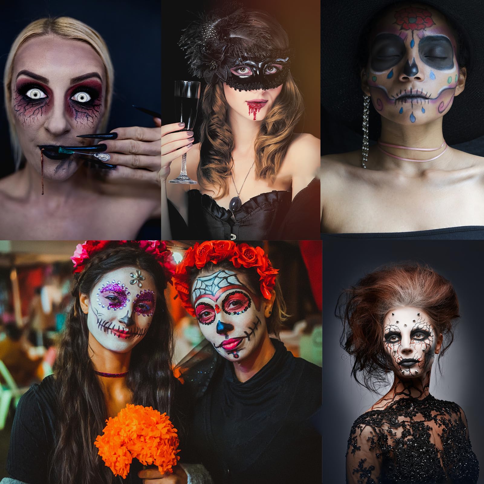 ZKLYPJ 6Pcs Punk Goth PU Leather Bracelet Studded Spike Rivet Buckle Wristband Cuff Bangle Black Gothic Steampunk for Men Women Unisex 80s Cool Rock Style Party Favors Jewelry Cosplay Night Club Sexy Gift Halloween Christmas Accessories