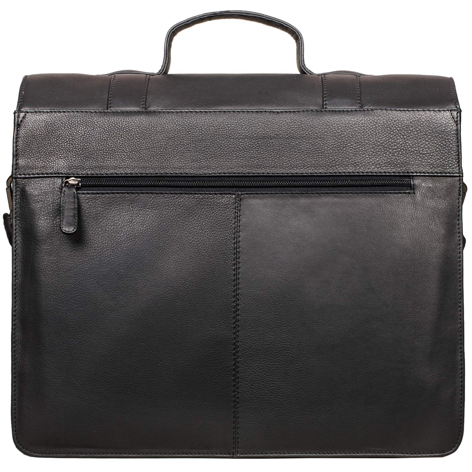 STILORD Marius Sac de Professeur d'Enseignant en Cuir Sac d'École Grand Porte-Documents d'affaires Épaule Compartiment pour PC Portable Couleur:Noir
