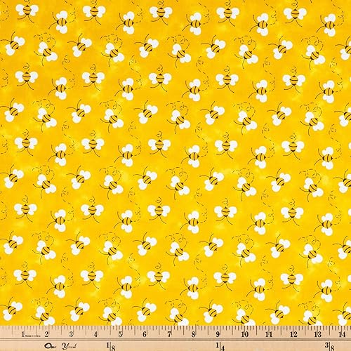 Miniatura 2 de Hobby Lobby Tela de algodón calicó de abejas amarillas, 1 yarda