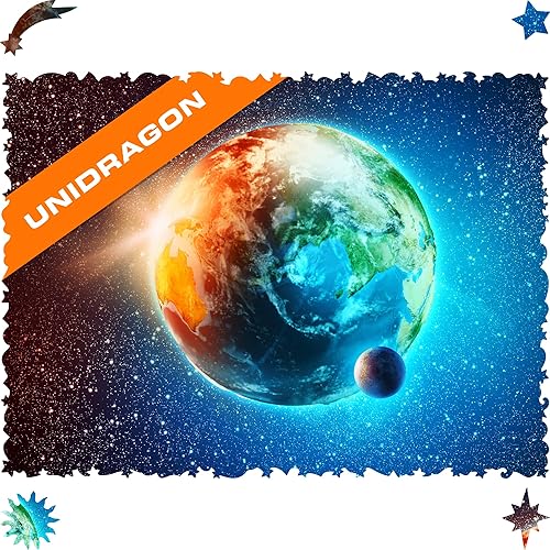 UNIDRAGON Rompecabezas de madera  Space Planet Earth, 125 piezas, pequeño 9 x 6.2 pulgadas, hermoso paquete de regalo, forma única, el mejor regalo