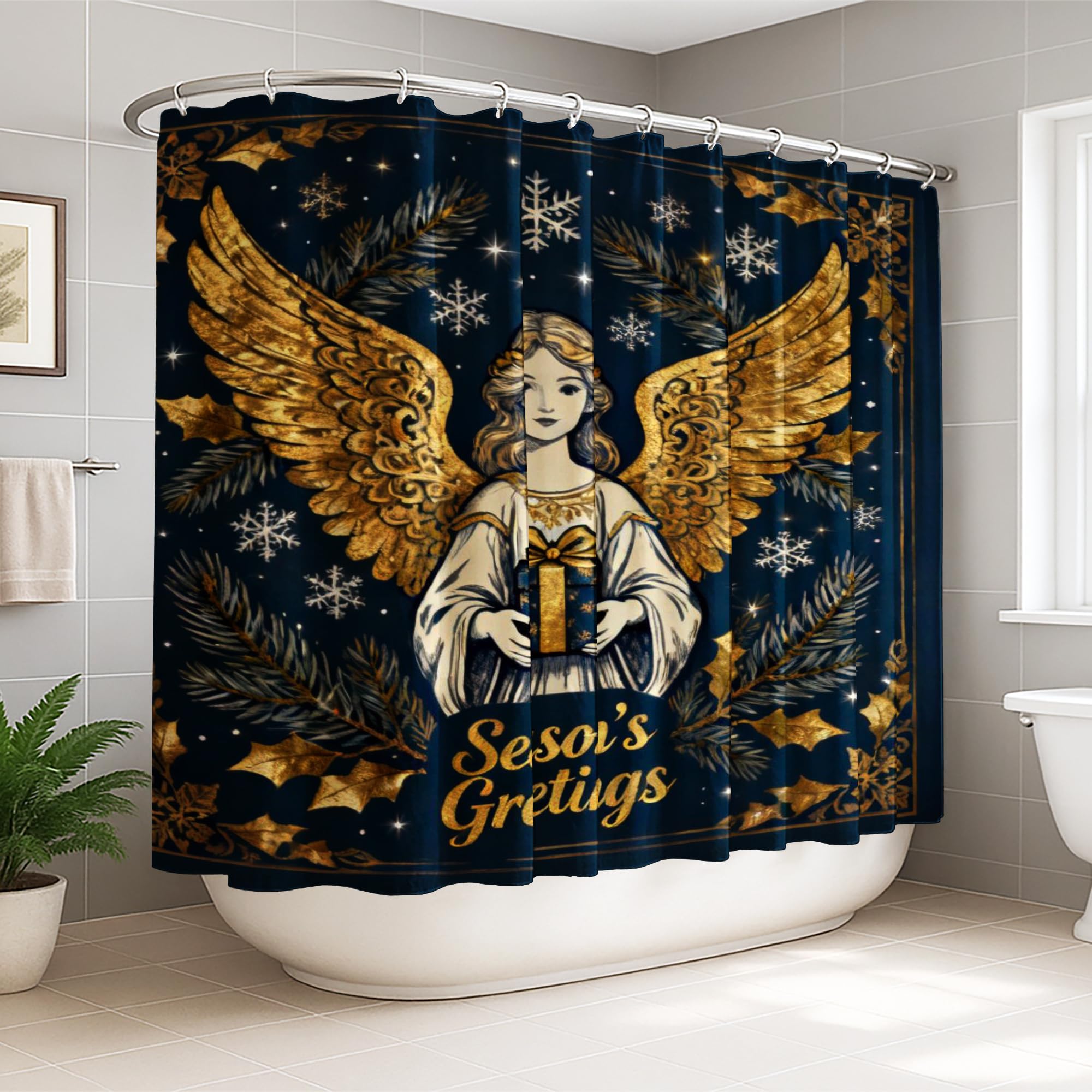 Rideau de douche extra large imperméable polyester 274 x 183