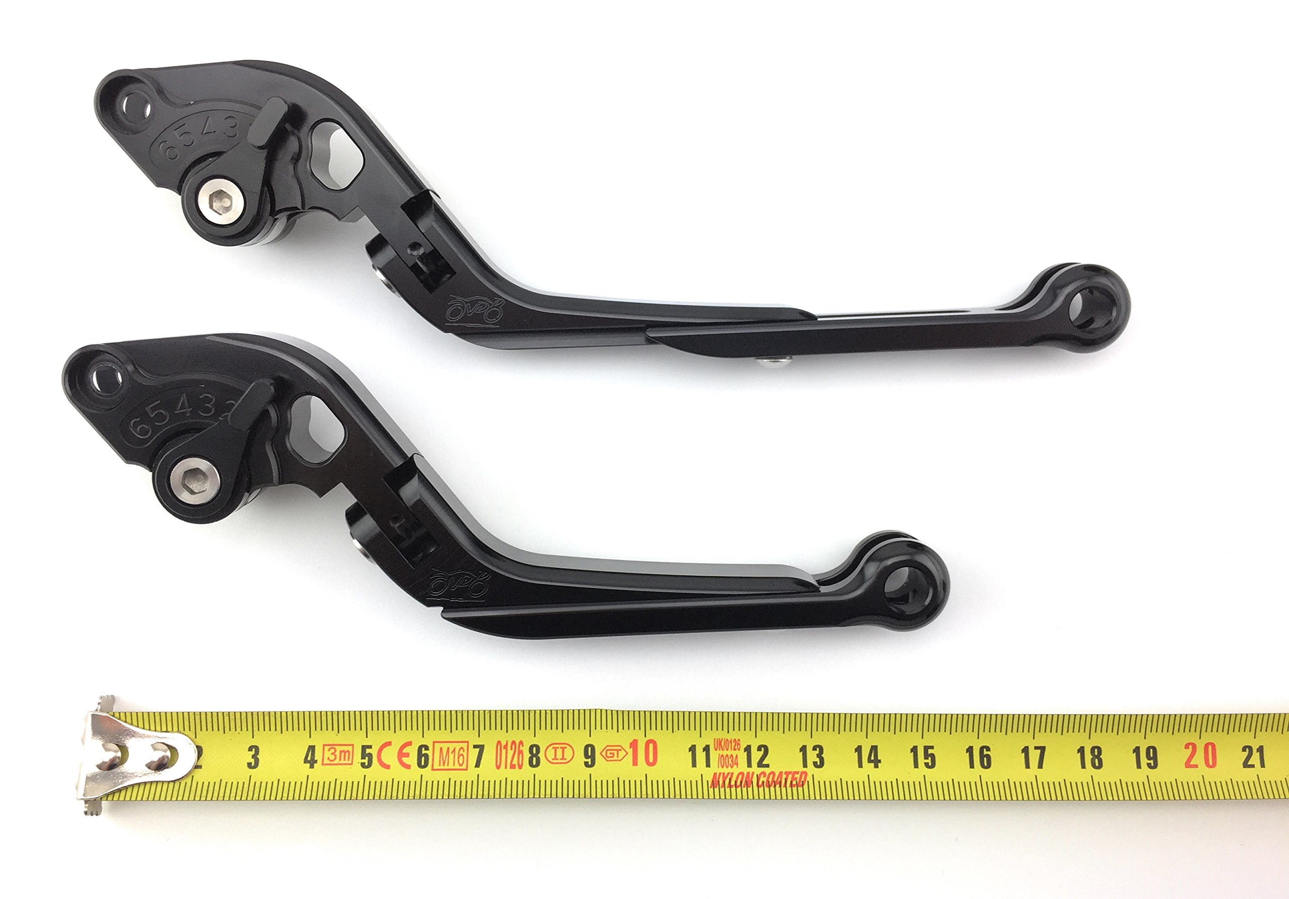 avdb-moto Coppia di leve regolabili e pieghevoli CNC Compatibile con Daytona 675R 2011 – 2017