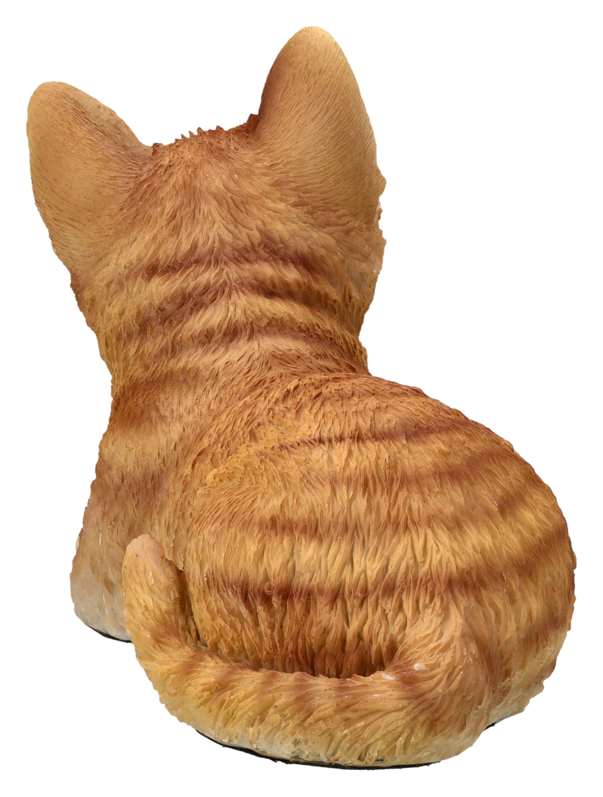 Figura decorativa de gato de gatito tigerado, color naranja, 14 cm