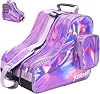 Roller Skate Bag for Inline Skates Ice Skates and Figure Skating Stylish Plain Holographic Fashion Design Spacious Big Capacity Breathable Mesh Waterproof Durable for Women and Youth
