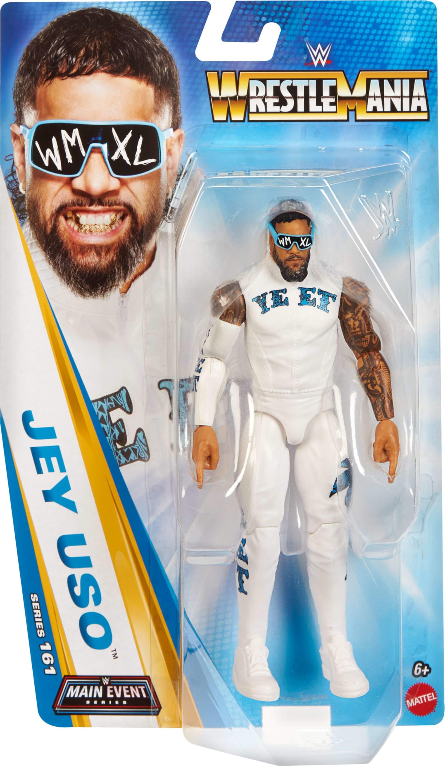 Mattel Figura principal de combate da WWE Jey USO #161, boneco