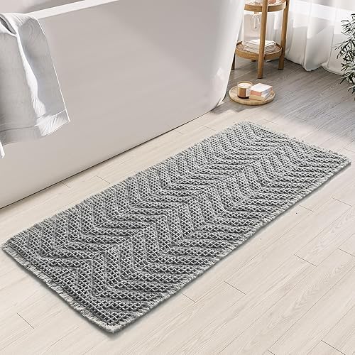 Miniatura 11 de Alfombras de Baño, Alfombra de Baño de Gofre Super Absorbente Mejorada, Alfombras de Baño Antideslizantes Lavables, Alfombras de Ducha de Secado