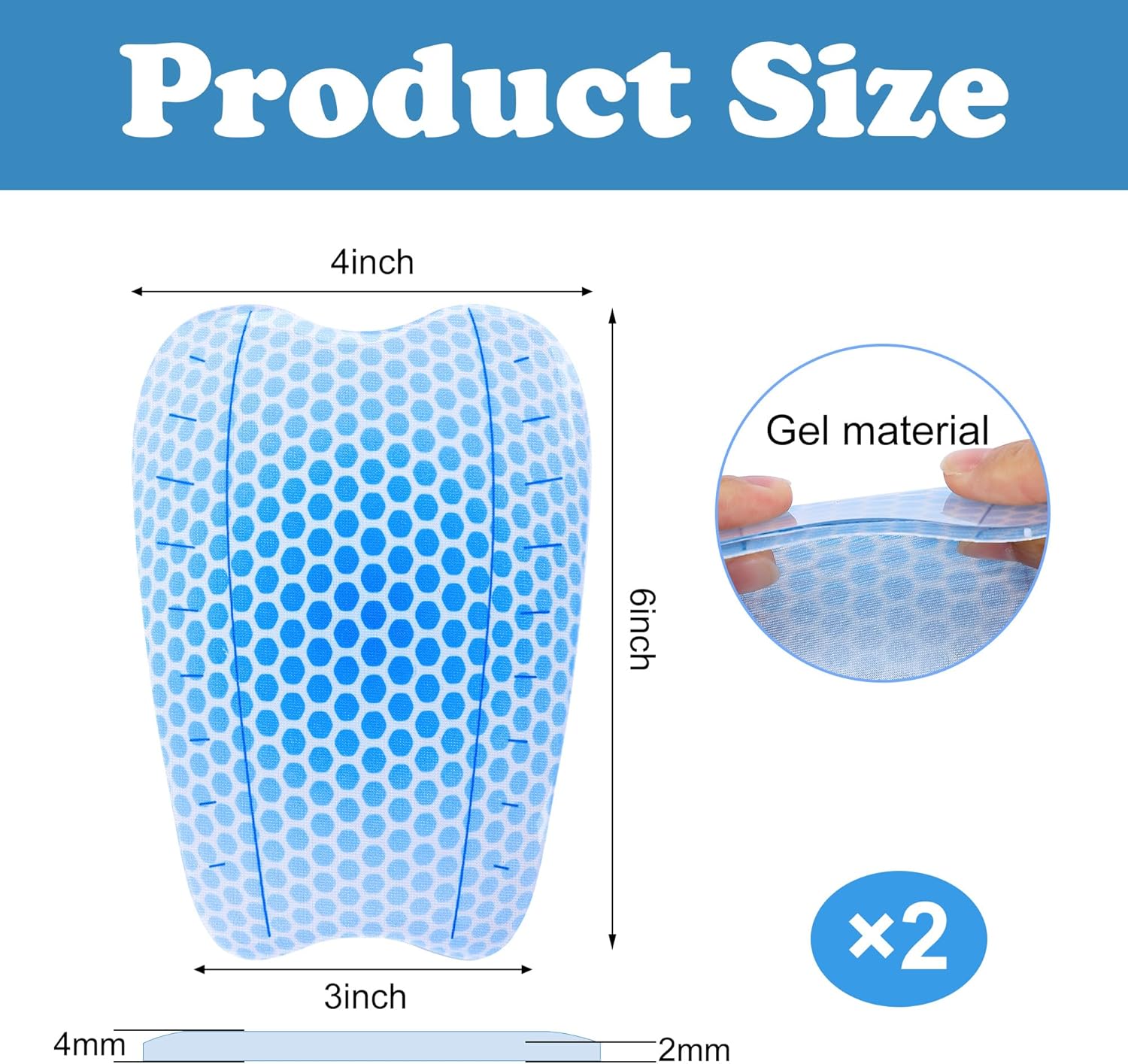 2Pcs/4Pcs Ski Guards Gel Pads, 6 x 4 Inch Snowboard Shin Pads, Reusable Ski Shin Protector Pad for Ski Boot Liner Reducing Pressure - Image 2