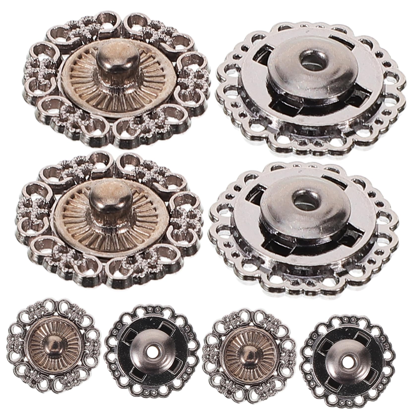 5 Juegos Botones De Abrigo Botón A Presión Broches Para Coser Botones De Presión De Vestir Pequeños A Presión Broches Para Tela Aleación De Zinc Black 25 Piezas * 5 NUOBESTY