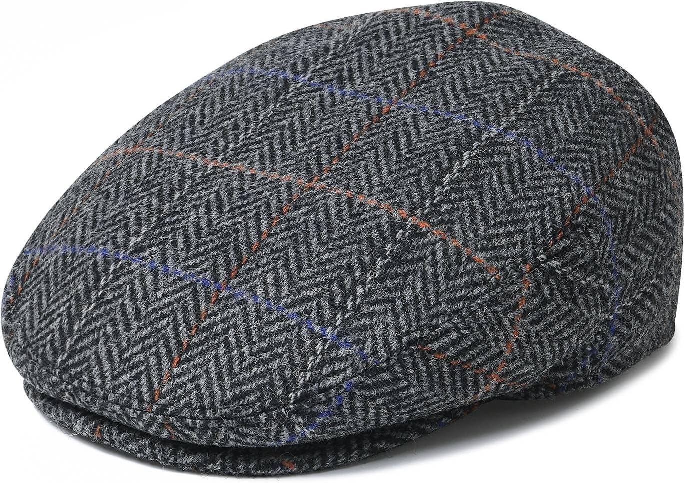 Men Wool Blend Ivy Newsboy Cap Tweed Gatsby Cabbie Flat Hat - Image 3