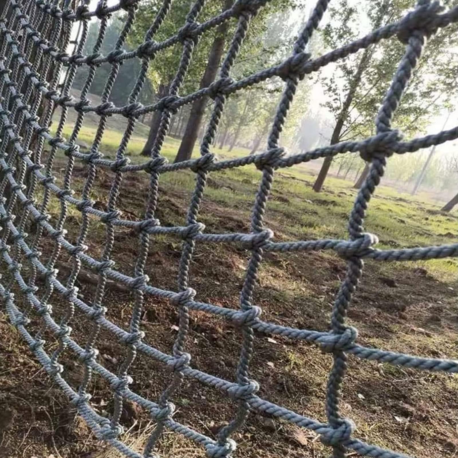 Heavy Duty Outdoor Climbing Cargo Net for Kids & Adults - 2m x 5m Rope Ladder for Balcony Safety, Railing Protection, Backyard Playground Equipment