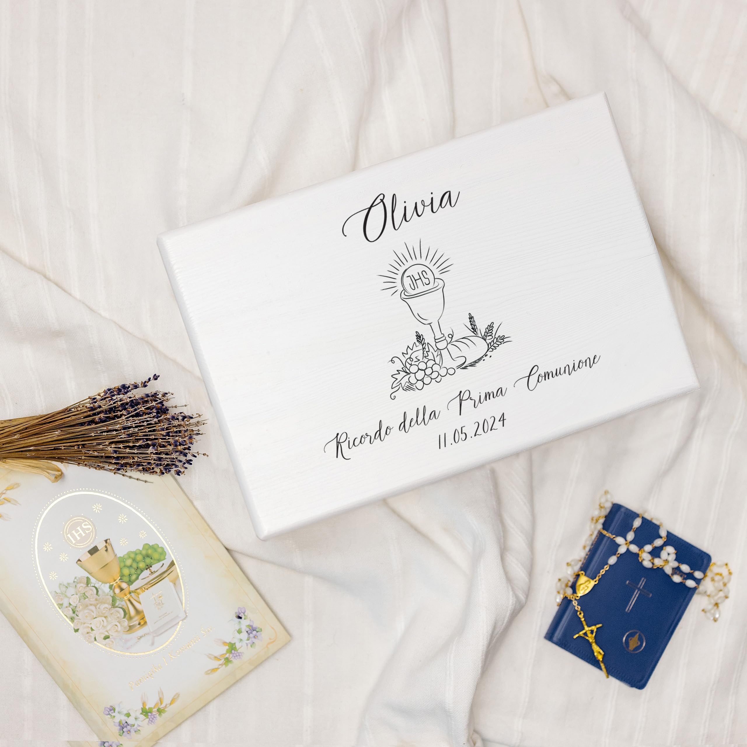 Scatola regalo personalizzata per la prima comunione, scatola dei ricordi della prima comunione, scatola dei ricordi della prima comunione, regalo personalizzato per la prima comunione - Italia