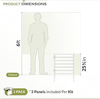 Amazon.com: 26in H x 24in W (3 Panels) No Dig Zippity Maui Fence