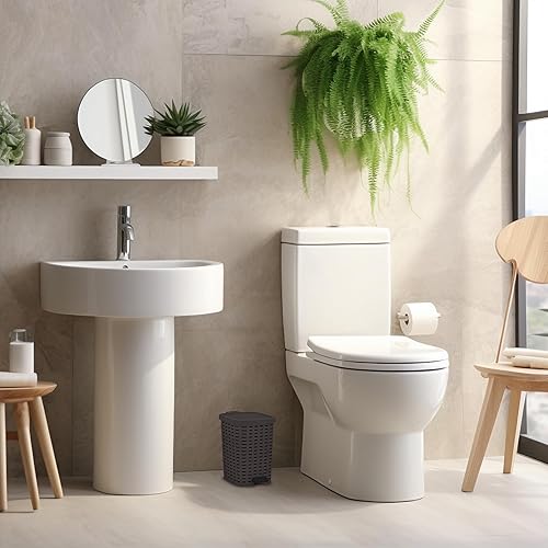 Miniatura 4 de Superio Bote de basura de mimbre de 68 galones con pedal de pie cubo de basura para exteriores e interiores cesta de basura para baño cocina oficina